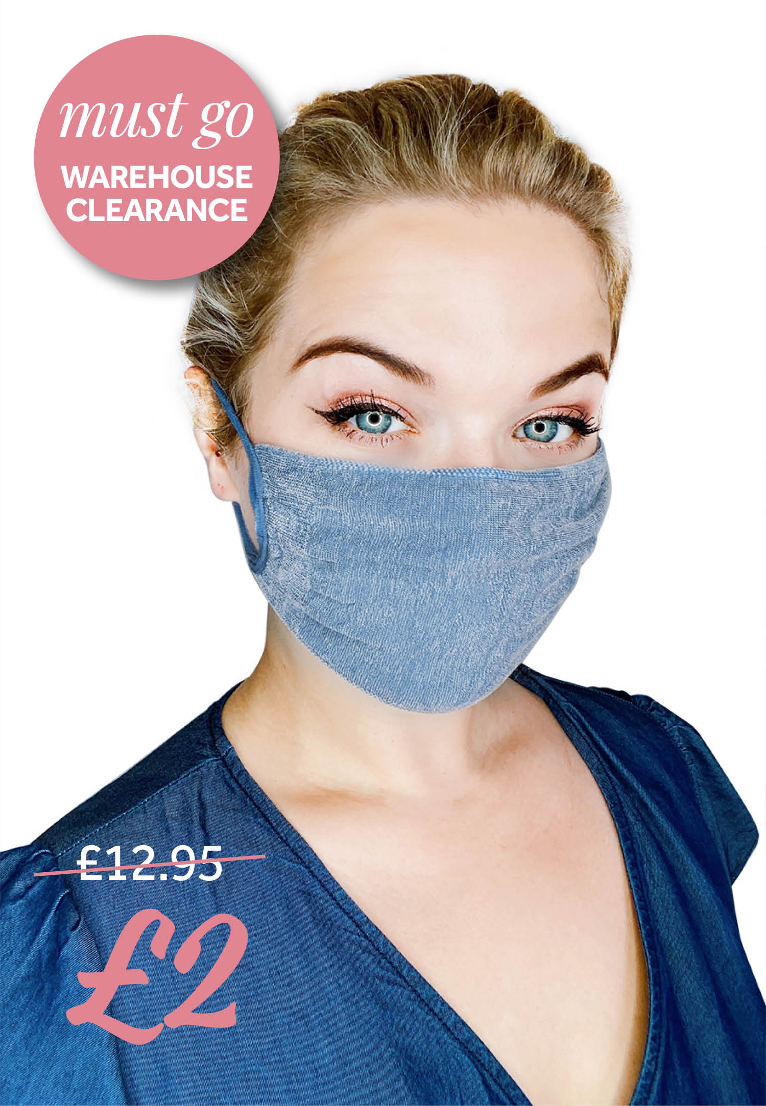 Organic cotton washable face masks (pack of 2) - CLEARANCE