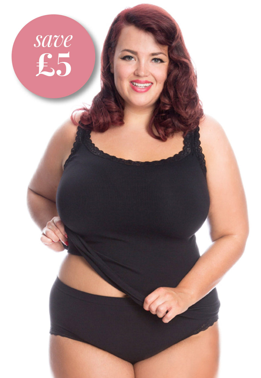 All Woman matching plus size lace top and knickers – The Big