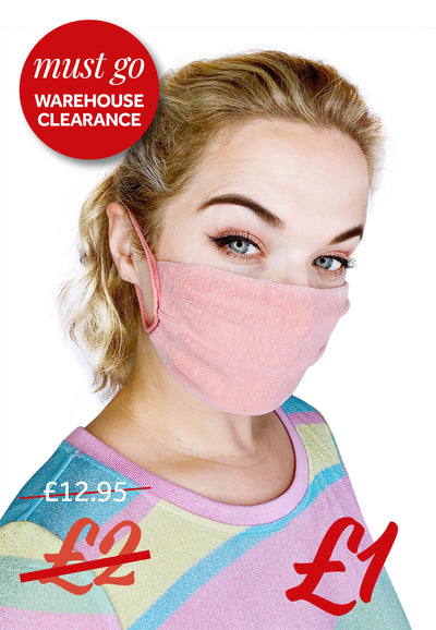 Organic cotton washable face masks (pack of 2) - Pink - CLEARANCE