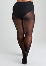 Couture seamed plus size tights