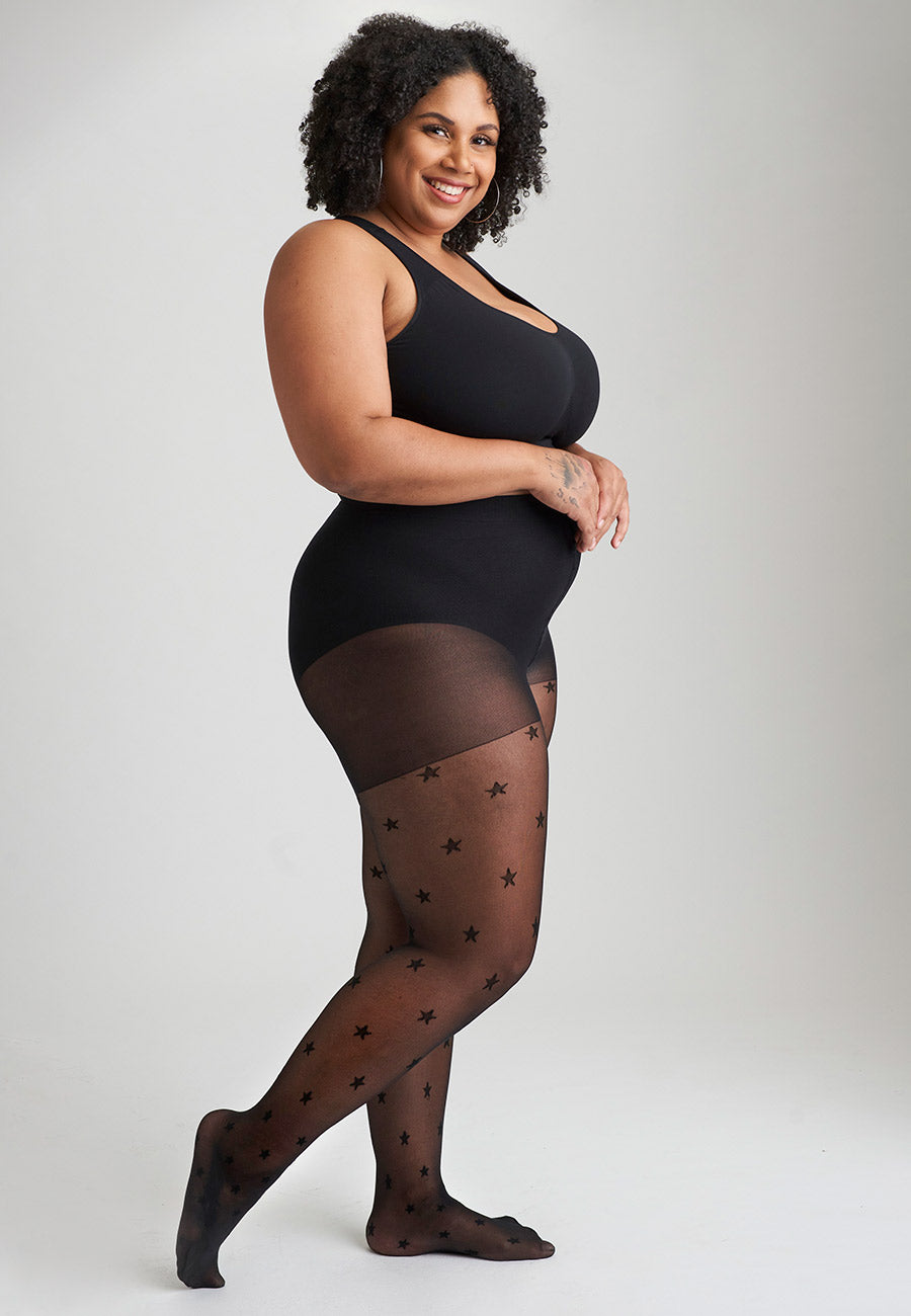 Starlet fancy plus size tights – The Big Bloomers Company
