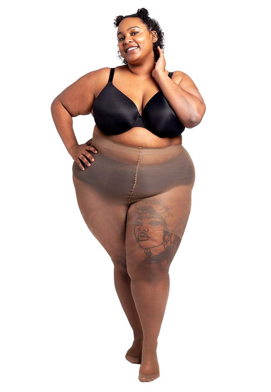 Plus size 20 denier tights with Lycra stretch – The Big Bloomers